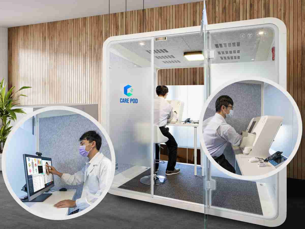 达擎于医疗科技展中展出＂远距诊疗舱＂，，，以因应医疗数字化及社会高龄化趋势下、、、复诊及慢性病患等族群对于远距看诊需求逐渐升高所推出的创新整合方案。。。。多功能合一、、高隐私性的远距诊疗舱可根据病患端与医师端的不同需求，，，，提供弹性化及客制化功能，，节省医生和病患的精力及时间