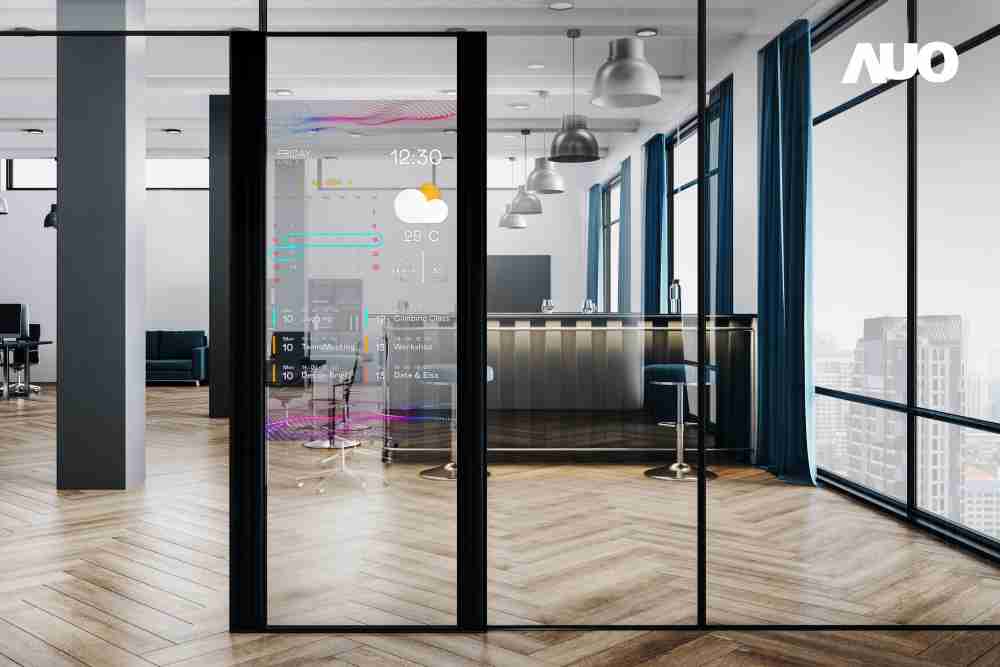 60吋Micro LED透明窗屏显示器，，可依需求调整并延伸应用于不同场域，，，包括汽车侧窗或家庭玄关、、智慧橱窗、、、、商业展示等面向，，，，提供丰富的信息娱乐内容